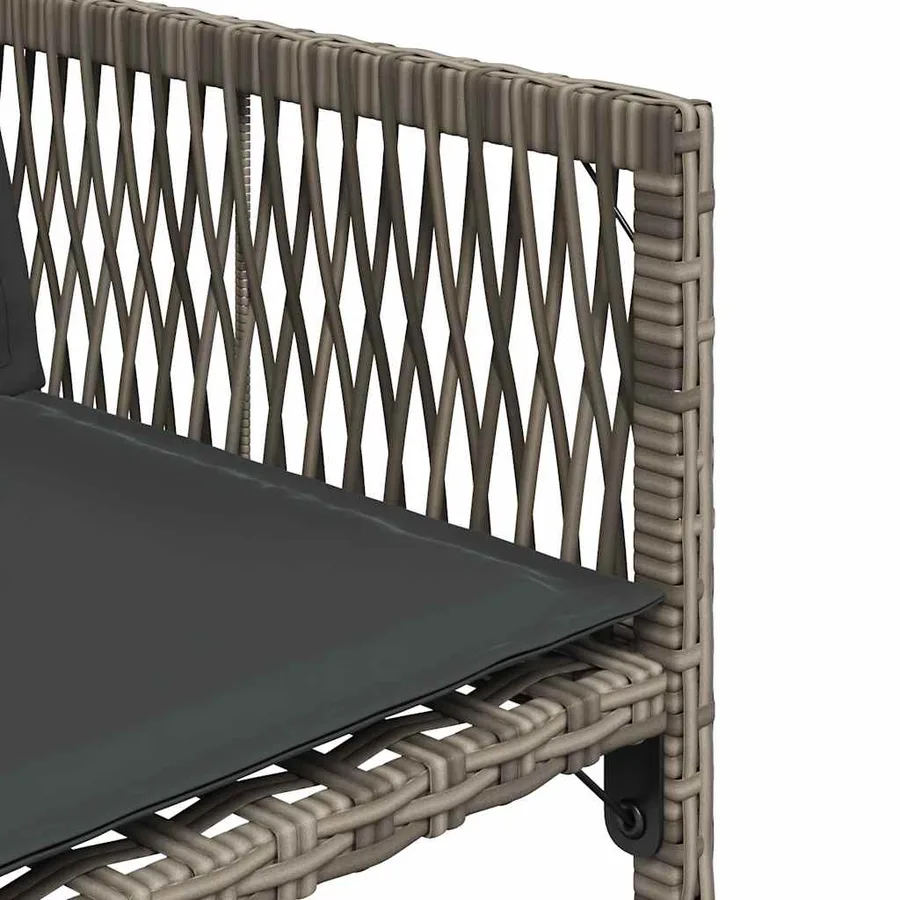 Chaises de jardin avec coussins lot de 4 gris résine tressée - 10