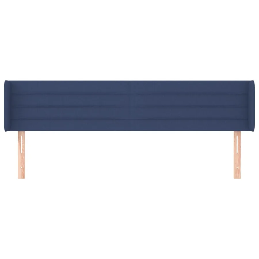 Tête de lit avec oreilles Bleu 183x16x78/88 cm Tissu - 3