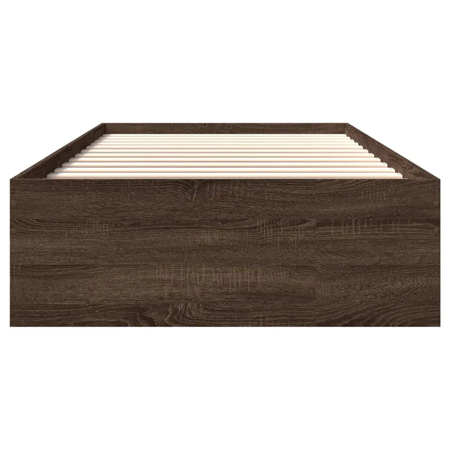Cadre de lit sans matelas chêne marron 75x190cm bois ingénierie - 5