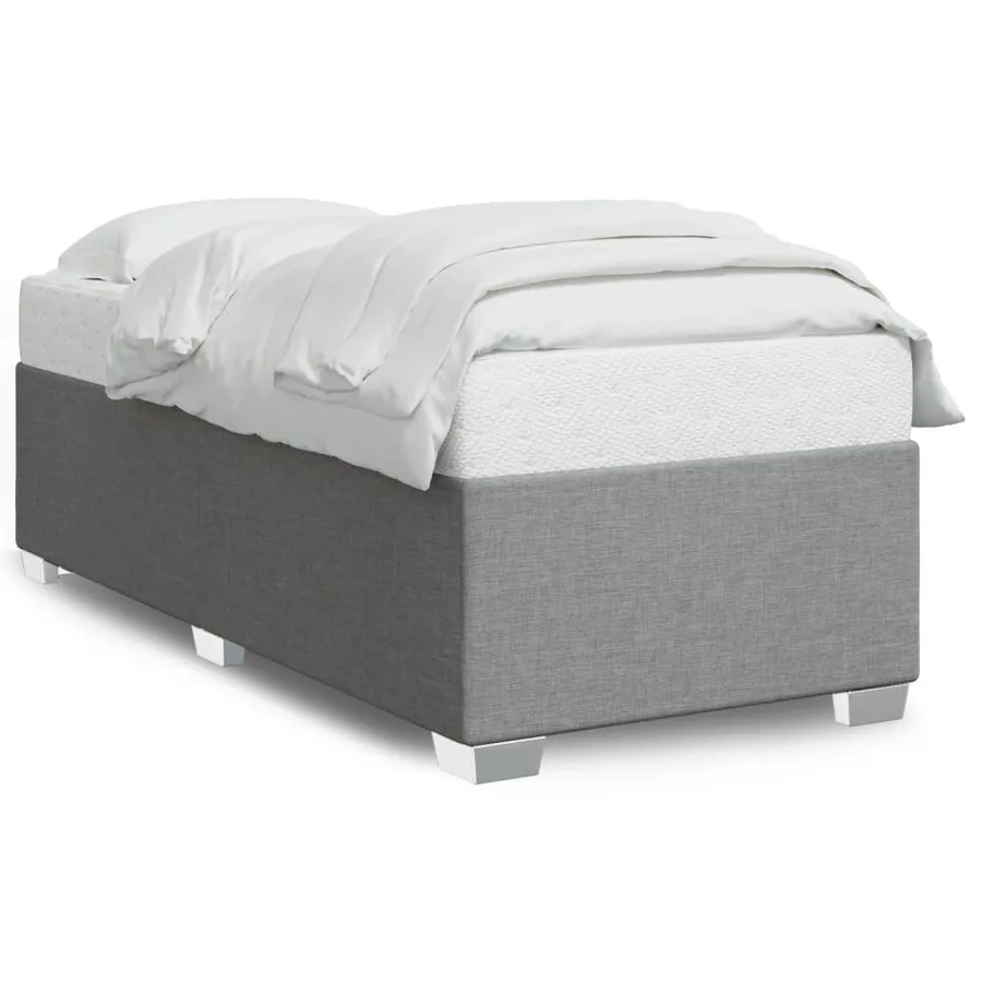 Cadre de lit sans matelas gris clair 90x200 cm tissu - 2