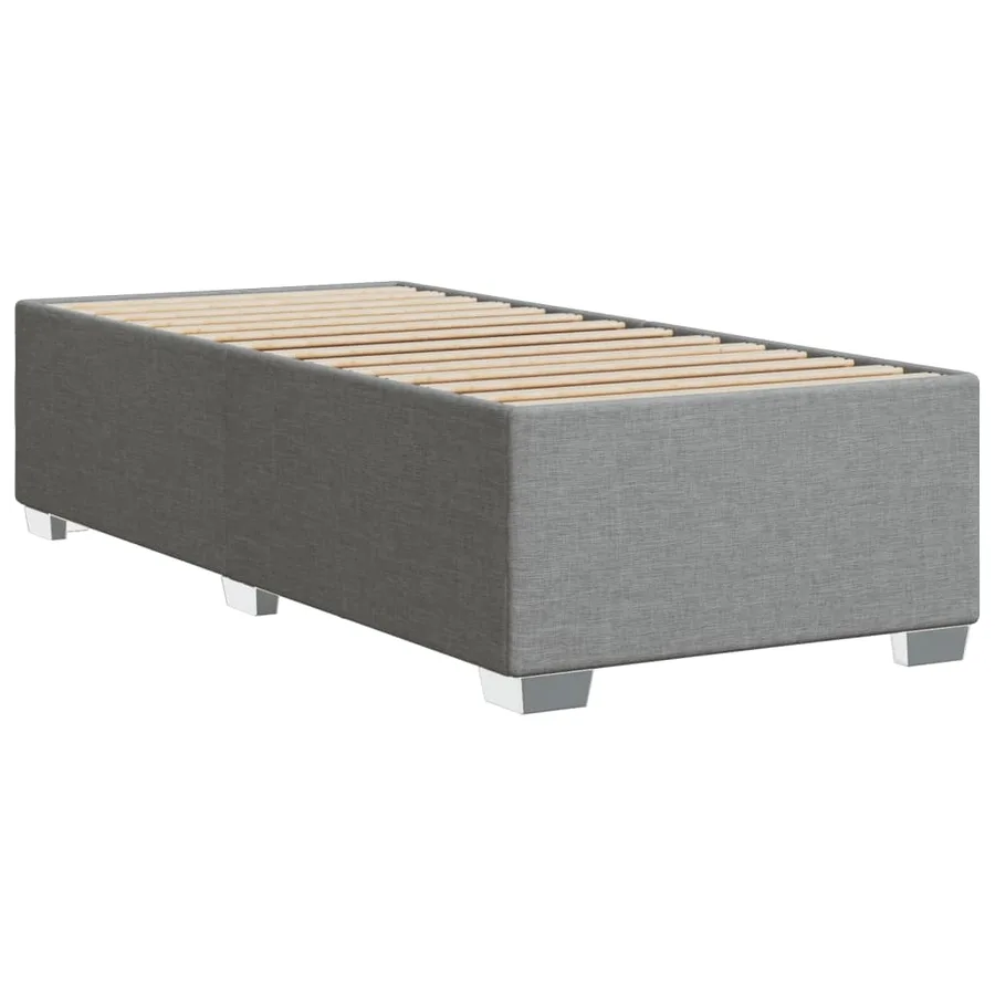 Cadre de lit sans matelas gris clair 90x200 cm tissu - 6