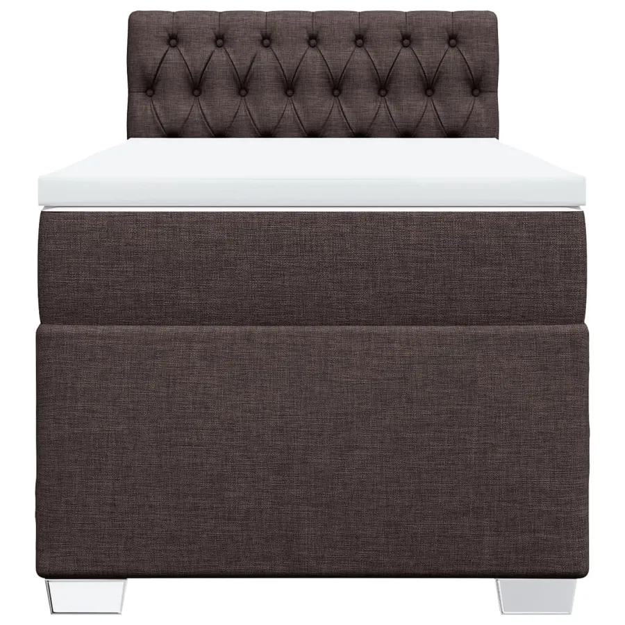 Sommier à lattes de lit avec matelas Marron foncé 90x200 cm - 4