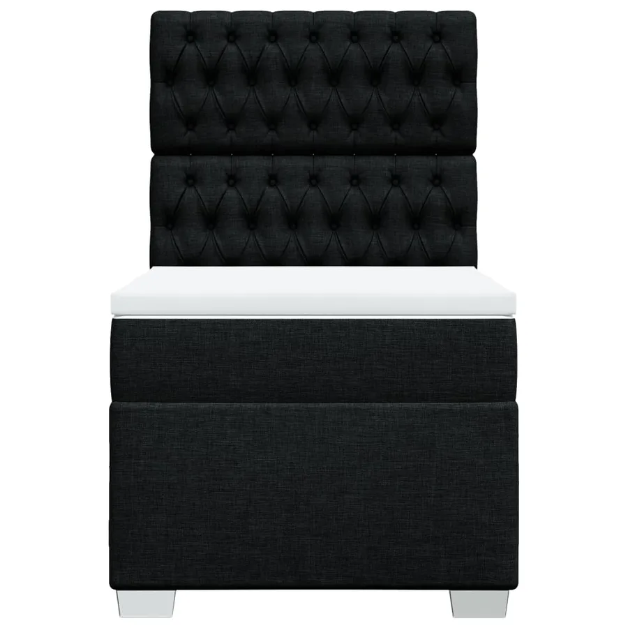 Sommier à lattes de lit avec matelas Noir 90x200 cm Tissu - 6