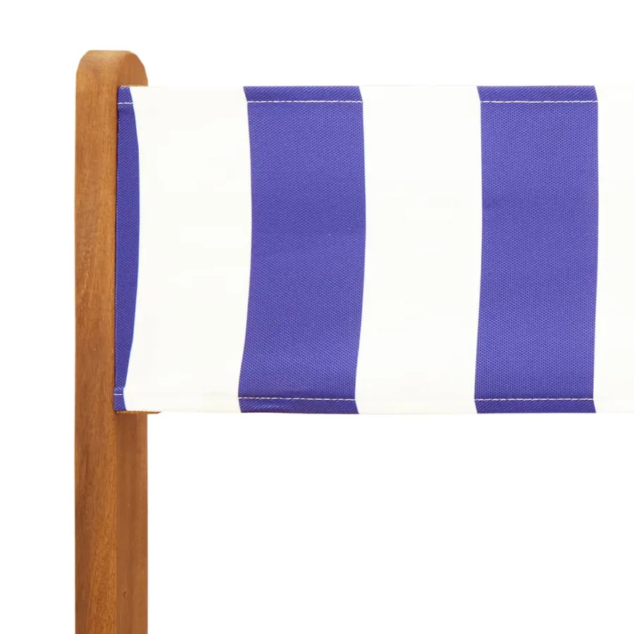 Chaises de jardin pliantes lot de 8 tissu et bois massif - 9