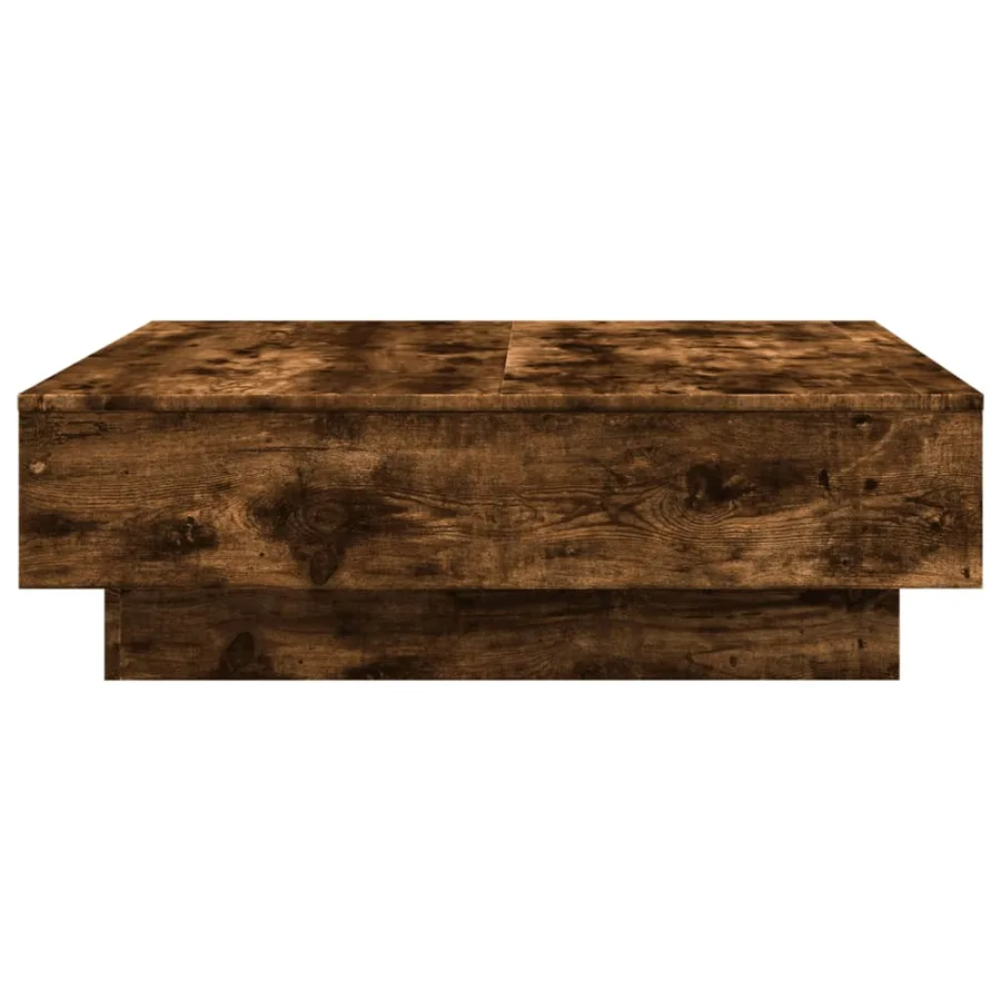 Table basse Chêne fumé 90x90x28 cm Bois d'ingénierie - 5