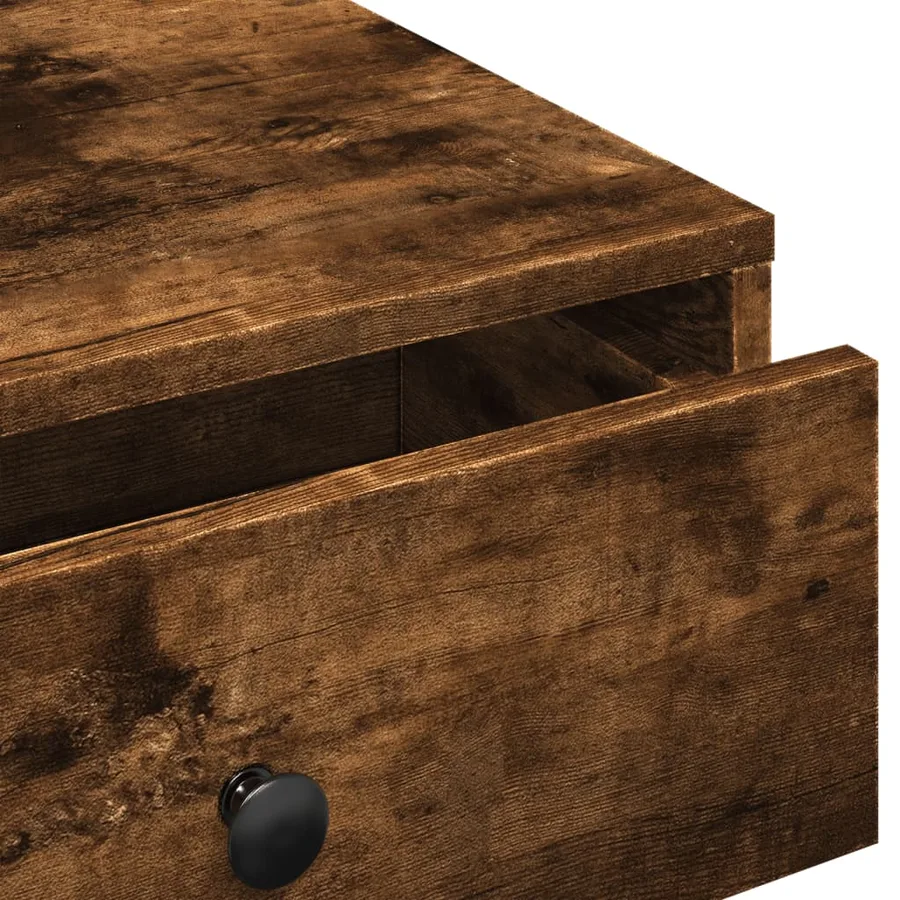 Table basse Chêne fumé 90x90x28 cm Bois d'ingénierie - 8
