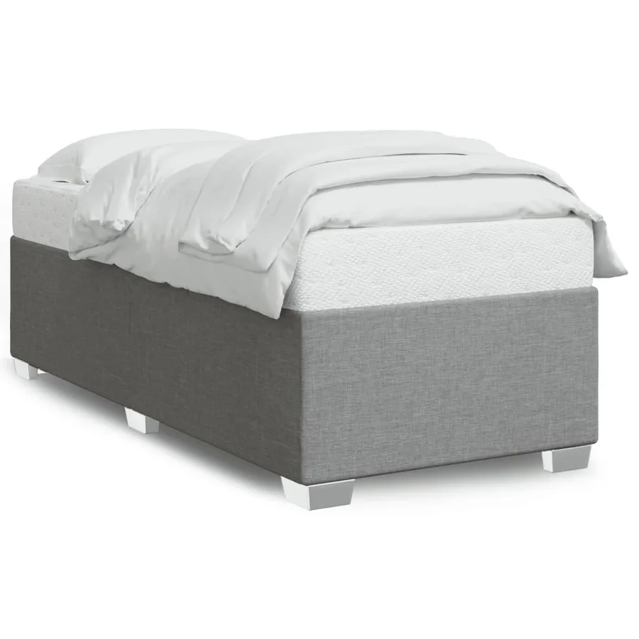 Cadre de lit sans matelas gris clair 80x200 cm tissu - 2