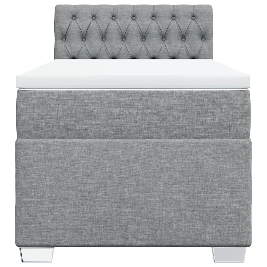 Sommier à lattes de lit avec matelas gris clair 80x200 cm tissu - 4