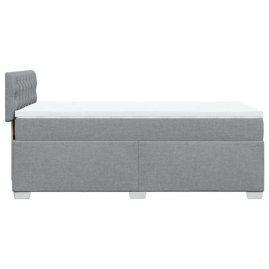 Sommier à lattes de lit avec matelas gris clair 80x200 cm tissu - 5