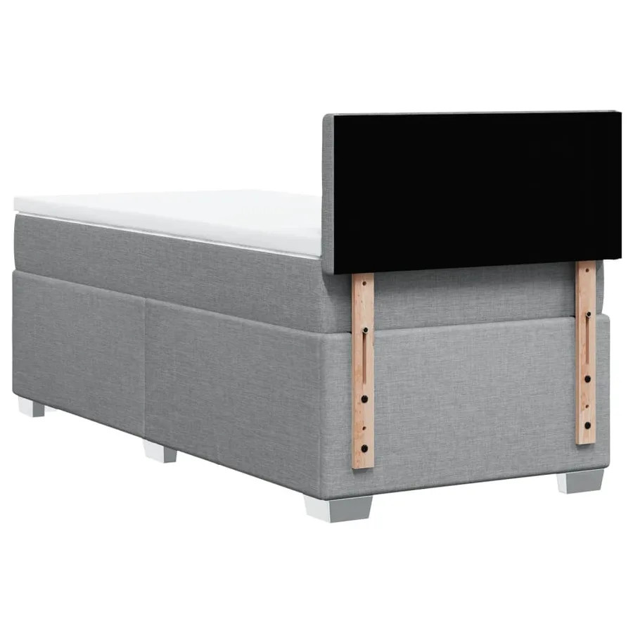 Sommier à lattes de lit avec matelas gris clair 80x200 cm tissu - 6