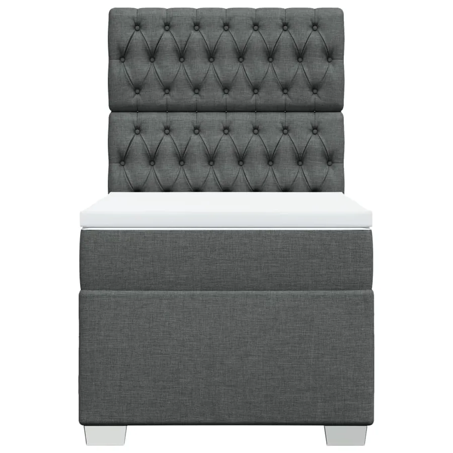 Sommier à lattes de lit avec matelas Gris foncé 80x200 cm Tissu - 6
