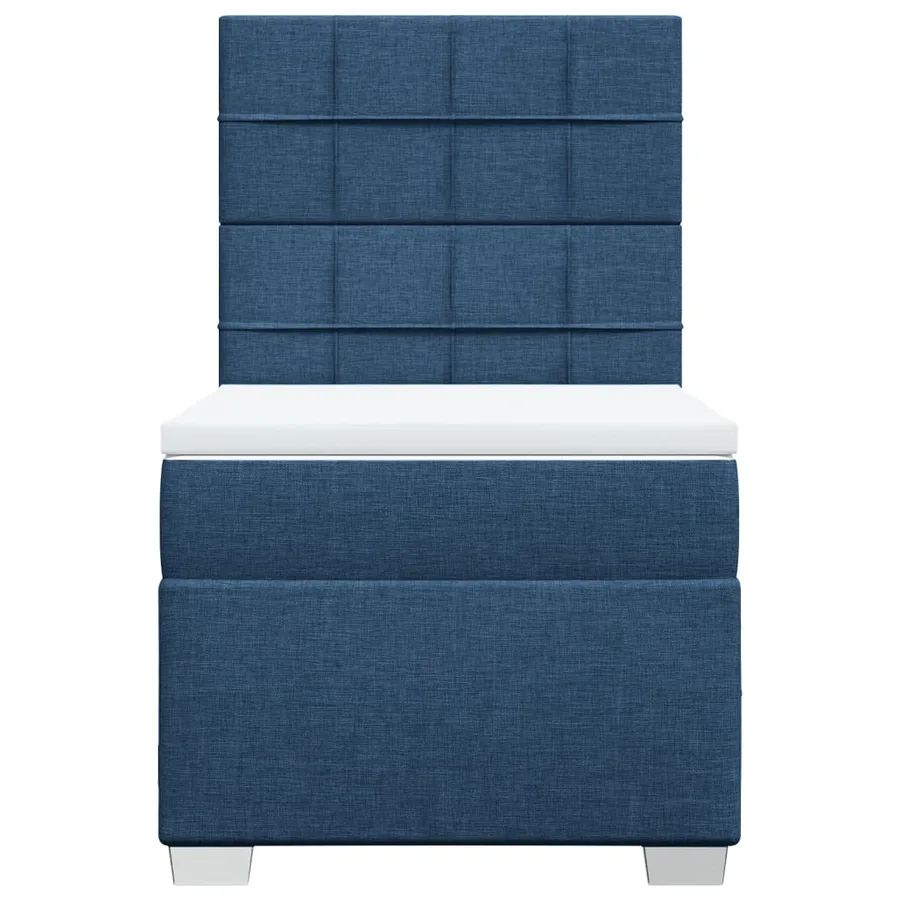 Sommier à lattes de lit avec matelas Bleu 90x190 cm Tissu - 4