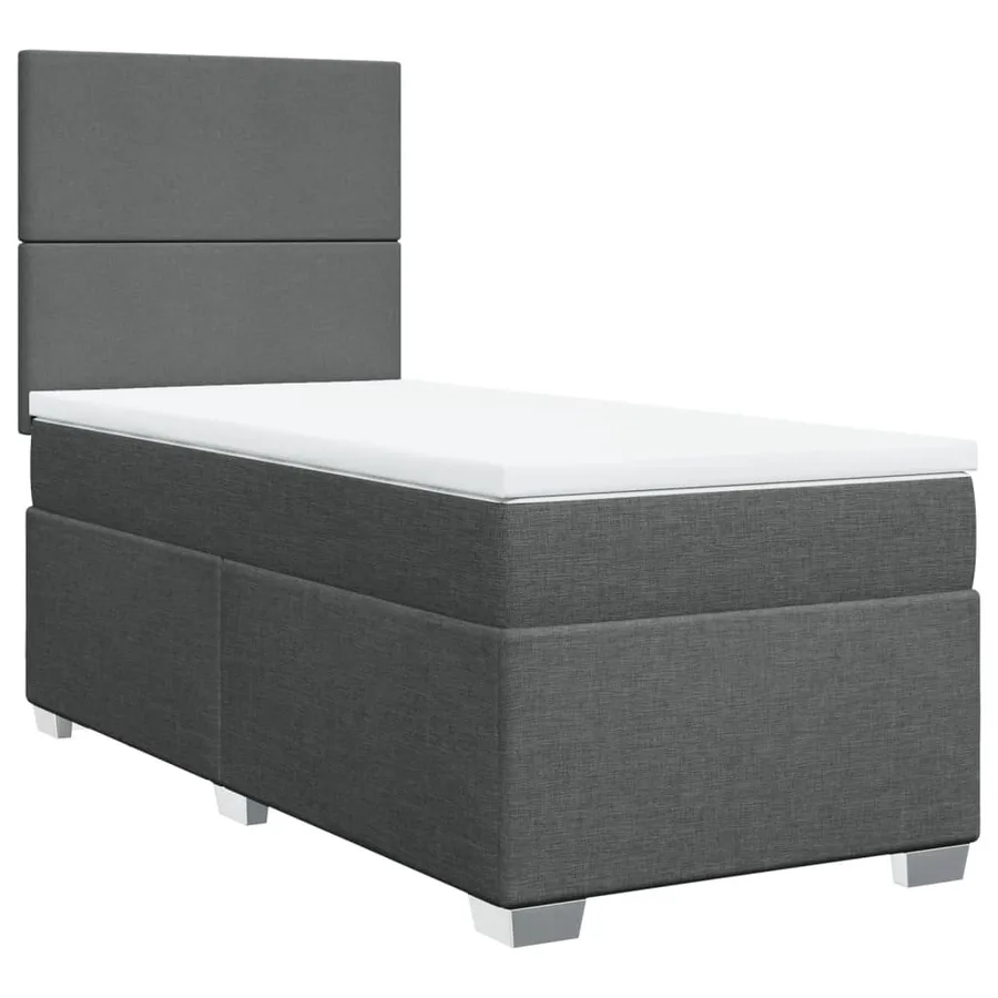 Sommier à lattes de lit avec matelas Gris foncé 80x200 cm Tissu - 2