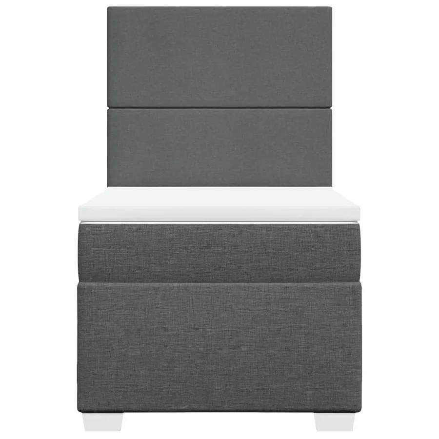 Sommier à lattes de lit avec matelas Gris foncé 80x200 cm Tissu - 4