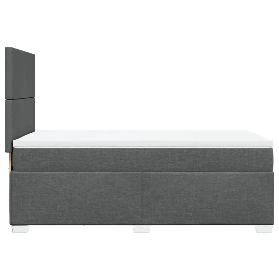 Sommier à lattes de lit avec matelas Gris foncé 80x200 cm Tissu - 9
