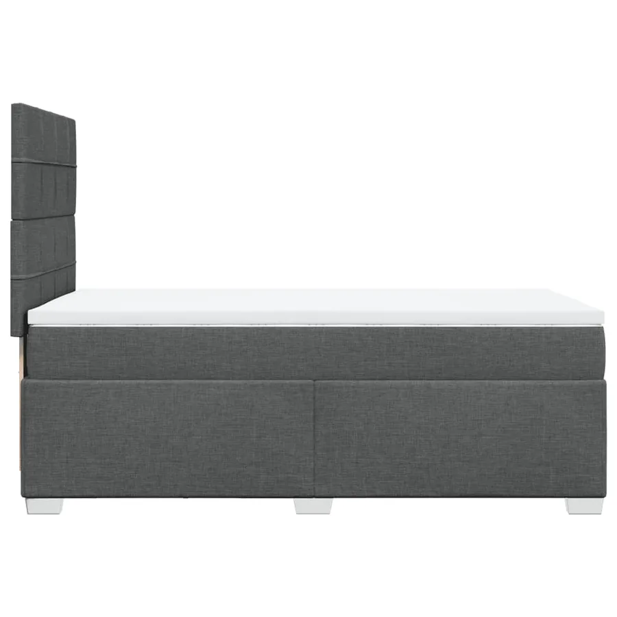 Sommier à lattes de lit avec matelas Gris foncé 80x200 cm Tissu - 11