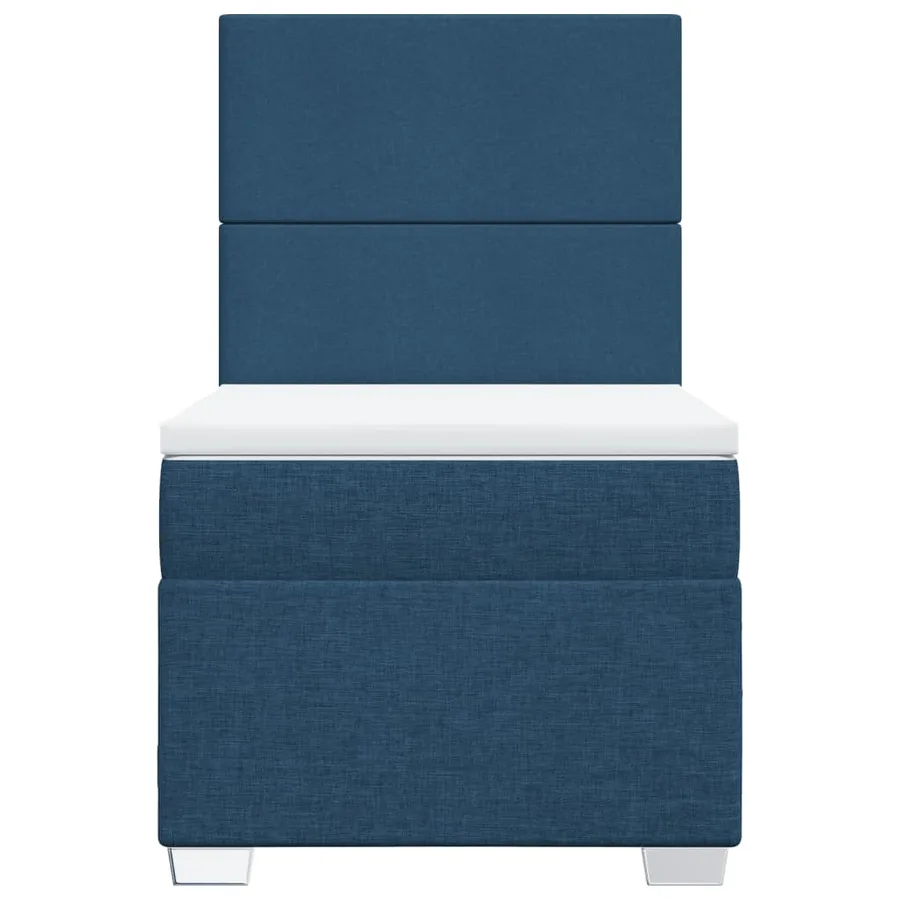 Sommier à lattes de lit avec matelas Bleu 90x190 cm Tissu - 4