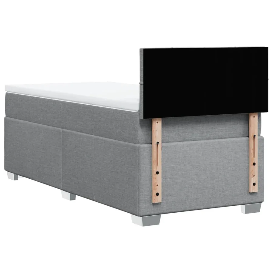 Sommier à lattes de lit et matelas Gris clair 90x190 cm Tissu - 12