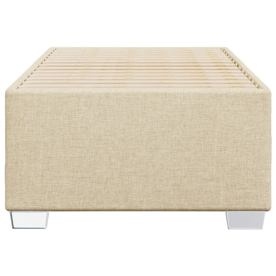 Cadre de lit sans matelas crème 90x190 cm tissu - 4