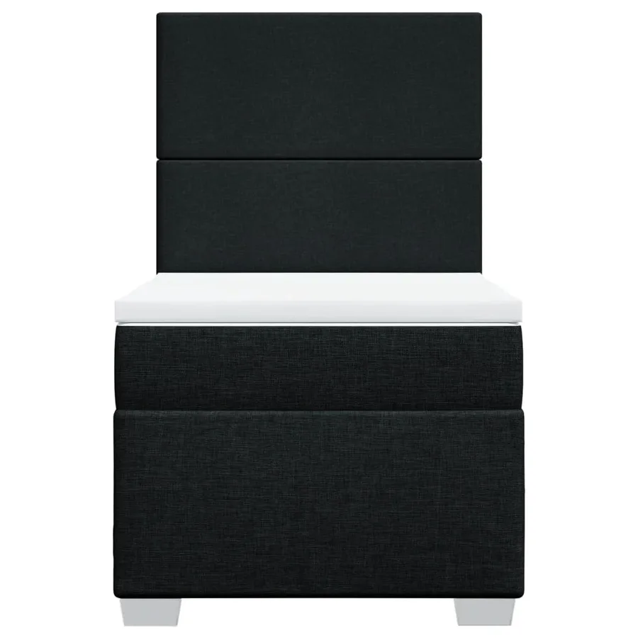 Sommier à lattes de lit avec matelas Noir 100x200 cm Tissu - 6
