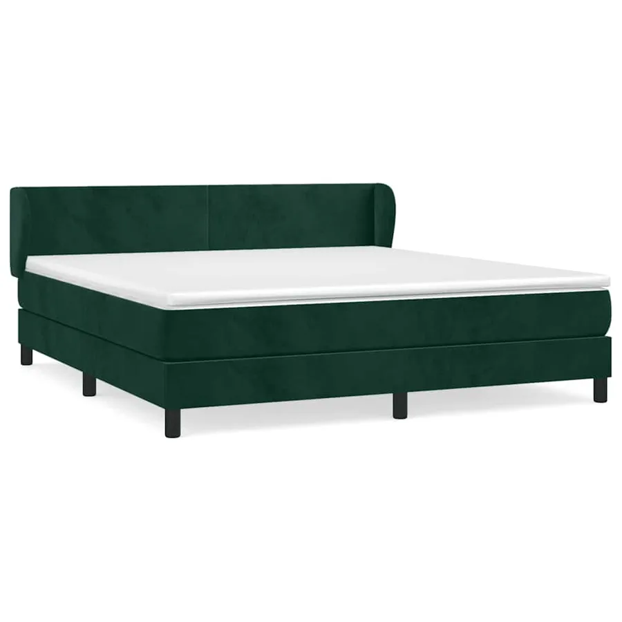 Sommier à lattes de lit et matelas Vert foncé 160x200cm Velours - 2