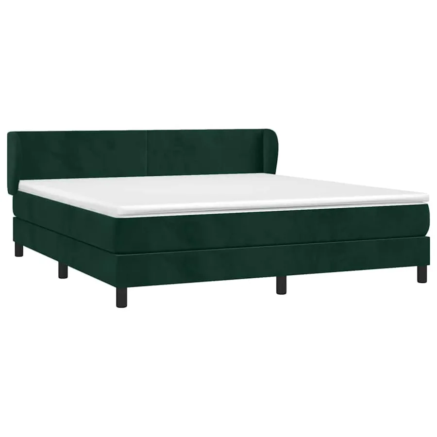 Sommier à lattes de lit et matelas Vert foncé 160x200cm Velours - 3