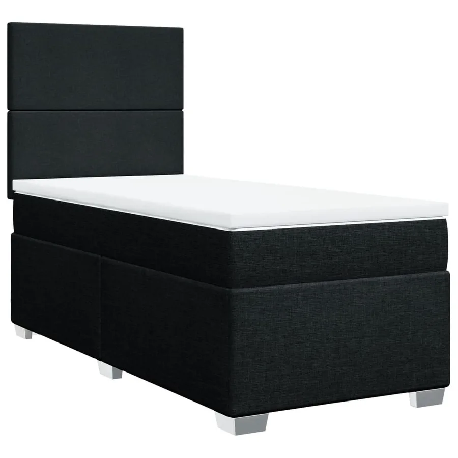 Sommier à lattes de lit avec matelas Noir 100x200 cm Tissu - 2