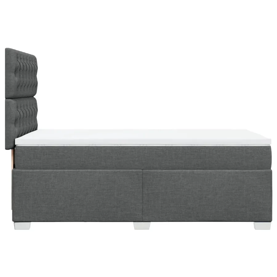 Sommier à lattes de lit avec matelas Gris foncé 100x200cm Tissu - 11