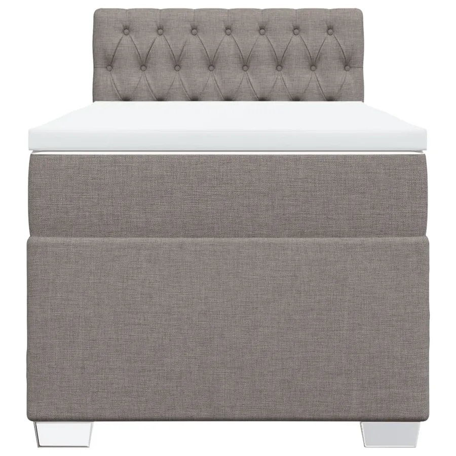 Sommier à lattes de lit avec matelas Taupe 100x200 cm Tissu - 6