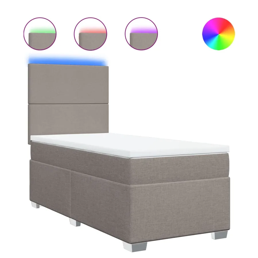 Sommier à lattes de lit avec matelas Taupe 100x200 cm Tissu - 2
