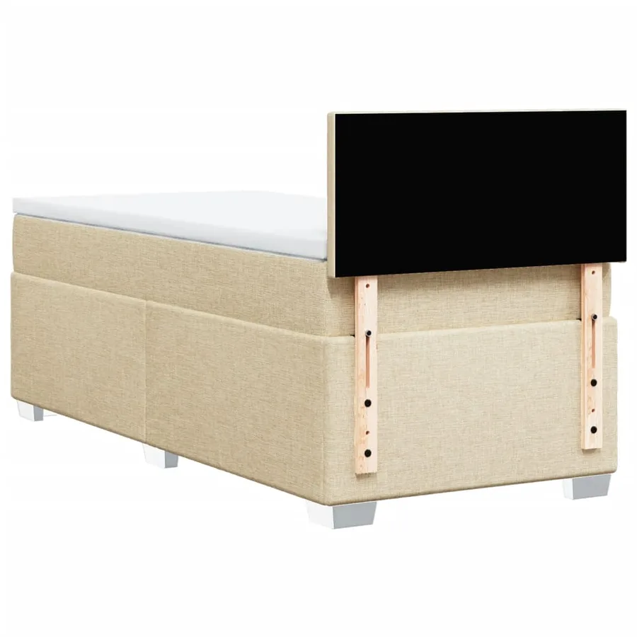 Sommier à lattes de lit avec matelas Crème 100x200 cm Tissu - 6