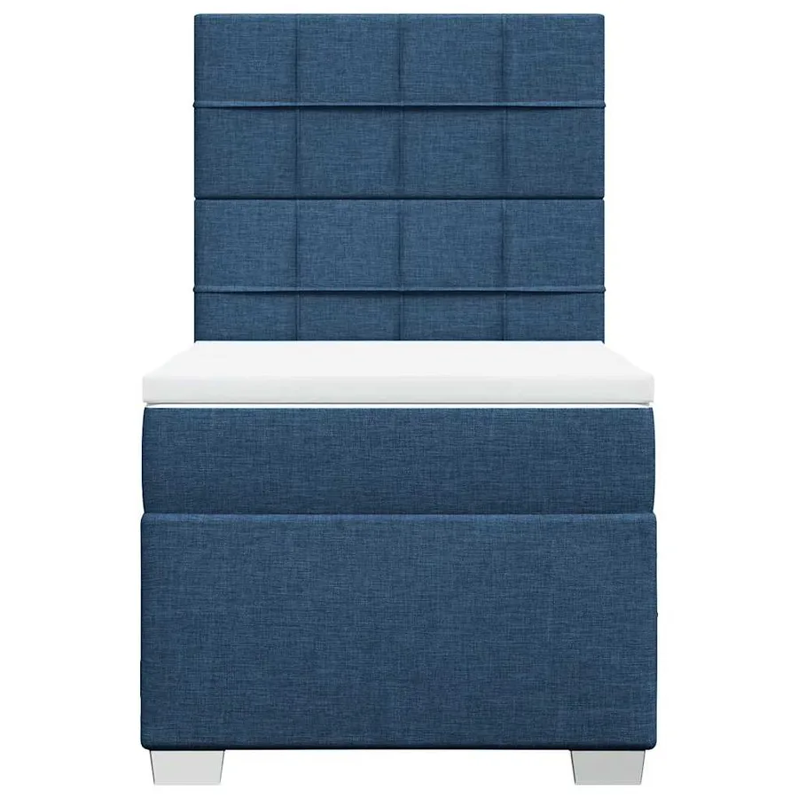 Sommier à lattes de lit avec matelas Bleu 90x200 cm Tissu - 4