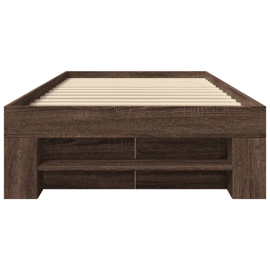 Cadre de lit sans matelas chêne marron 90x200cm bois ingénierie - 5