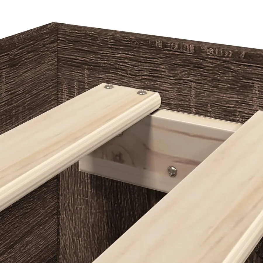 Cadre de lit sans matelas chêne marron 90x200cm bois ingénierie - 9