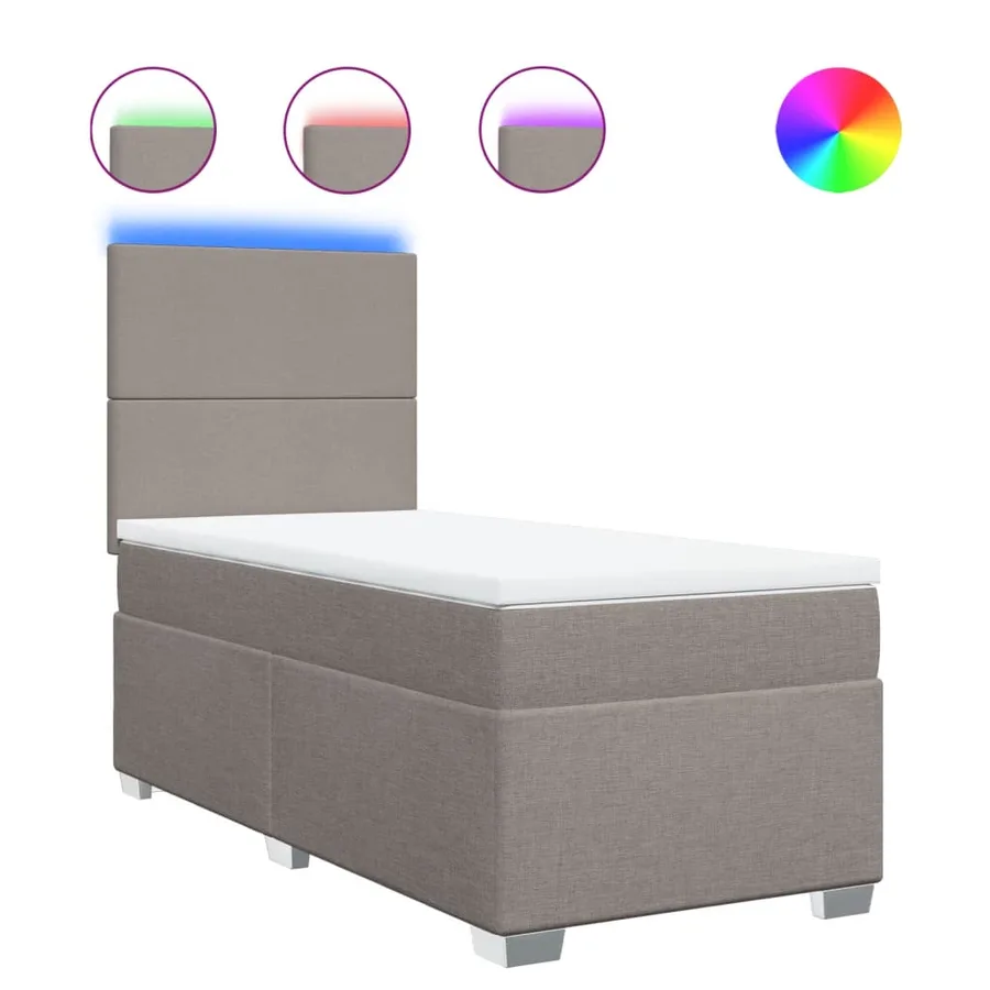 Sommier à lattes de lit avec matelas Taupe 90x200 cm Tissu - 2