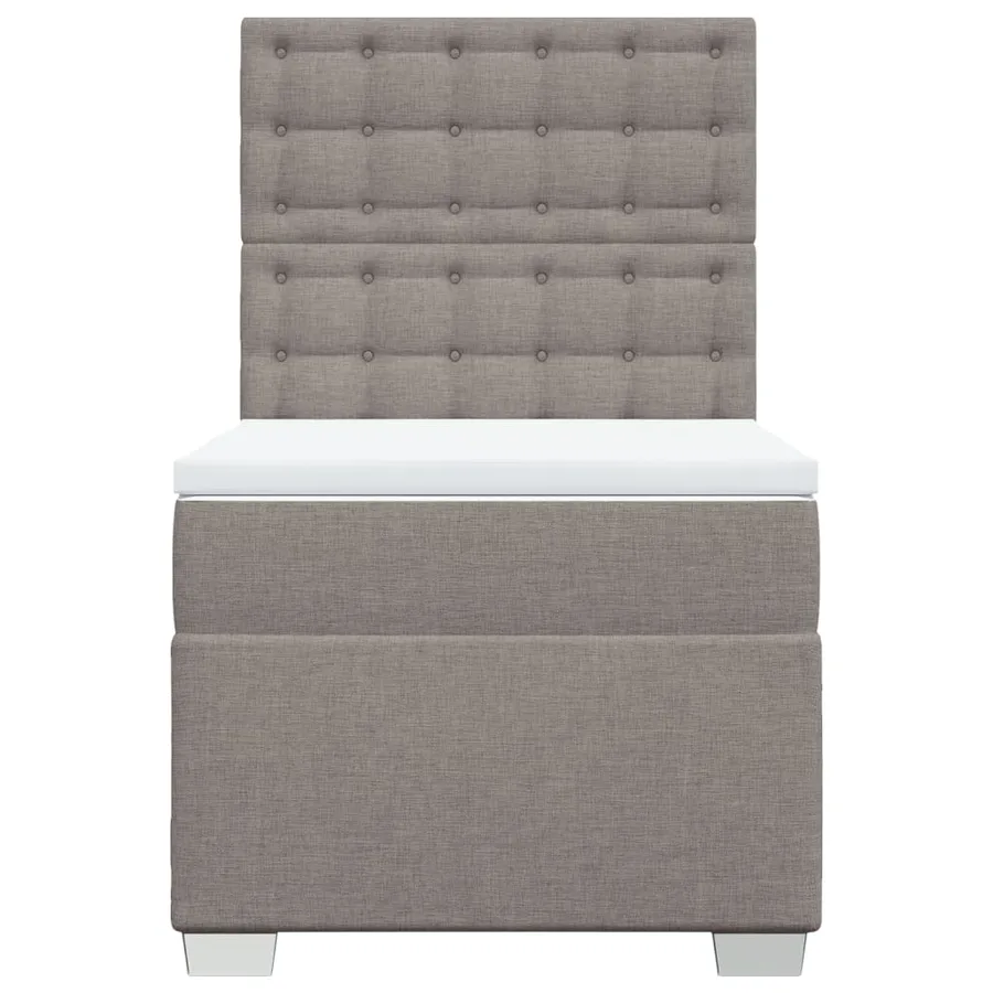 Sommier à lattes de lit avec matelas Taupe 90x200 cm Tissu - 4