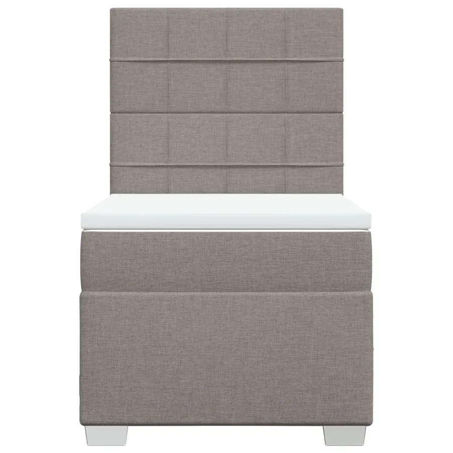 Sommier à lattes de lit avec matelas Taupe 90x200 cm Tissu - 4