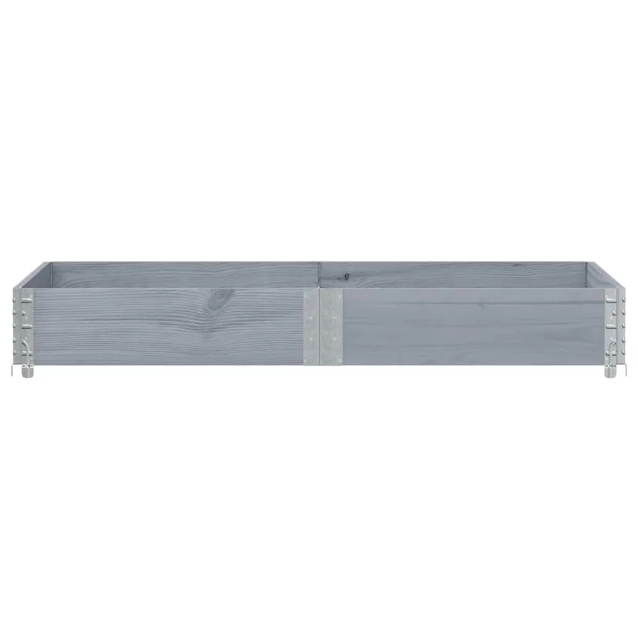 Jardinière gris 150x100 cm bois de pin massif - 3