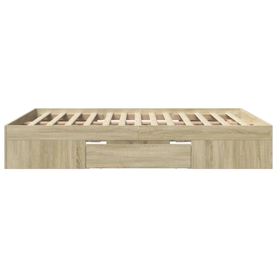 Cadre de lit sans matelas chêne sonoma 150x200 cm - 6