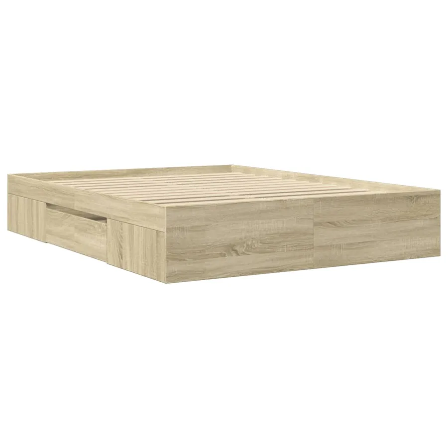 Cadre de lit sans matelas chêne sonoma 150x200 cm - 7