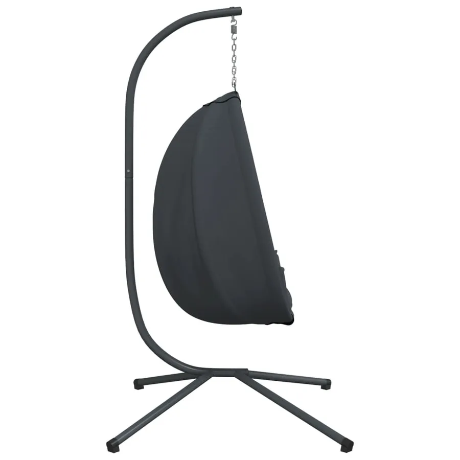 Fauteuil suspendu avec support en tissu anthracite et acier - 5