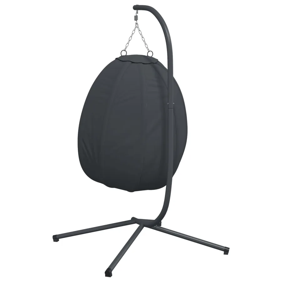 Fauteuil suspendu avec support en tissu anthracite et acier - 6
