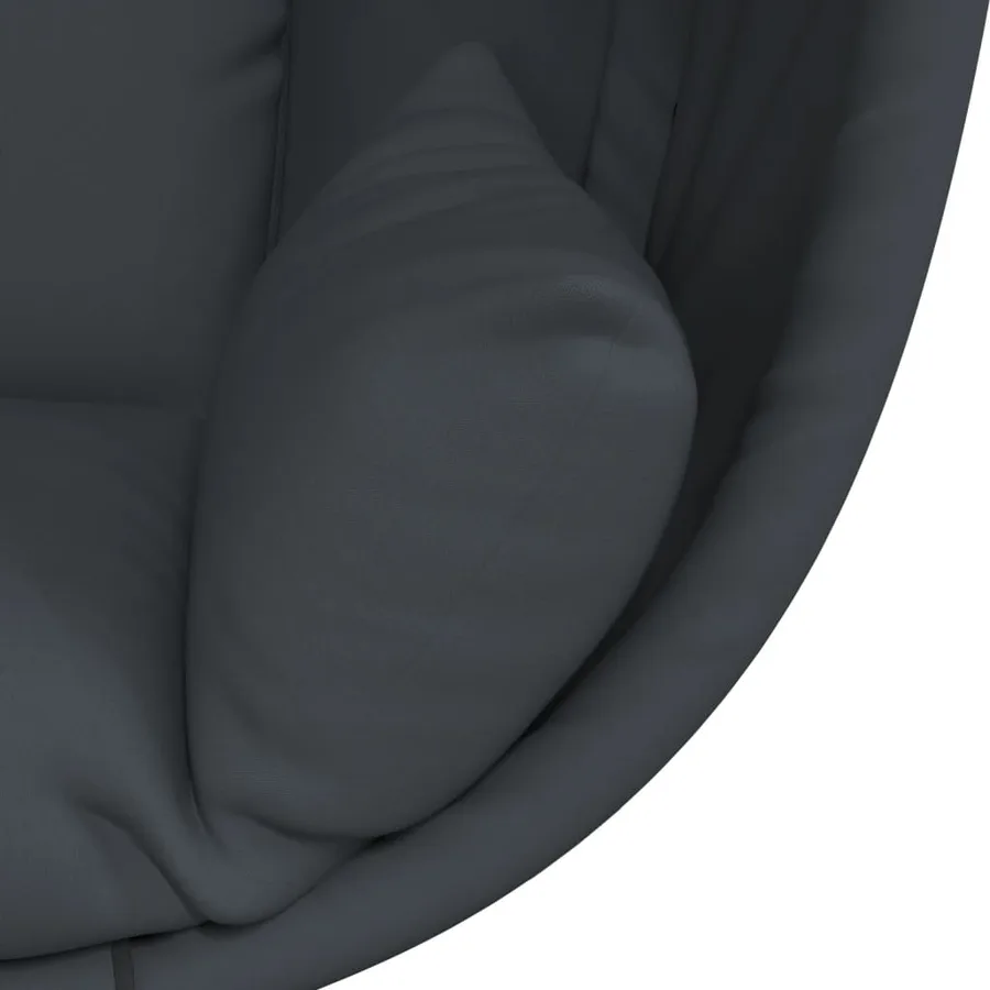 Fauteuil suspendu avec support en tissu anthracite et acier - 7