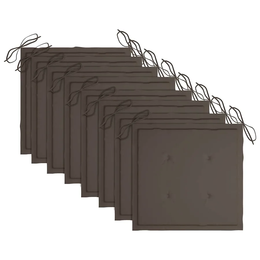 Chaises pliables de jardin avec coussins lot de 8 Teck solide - 7