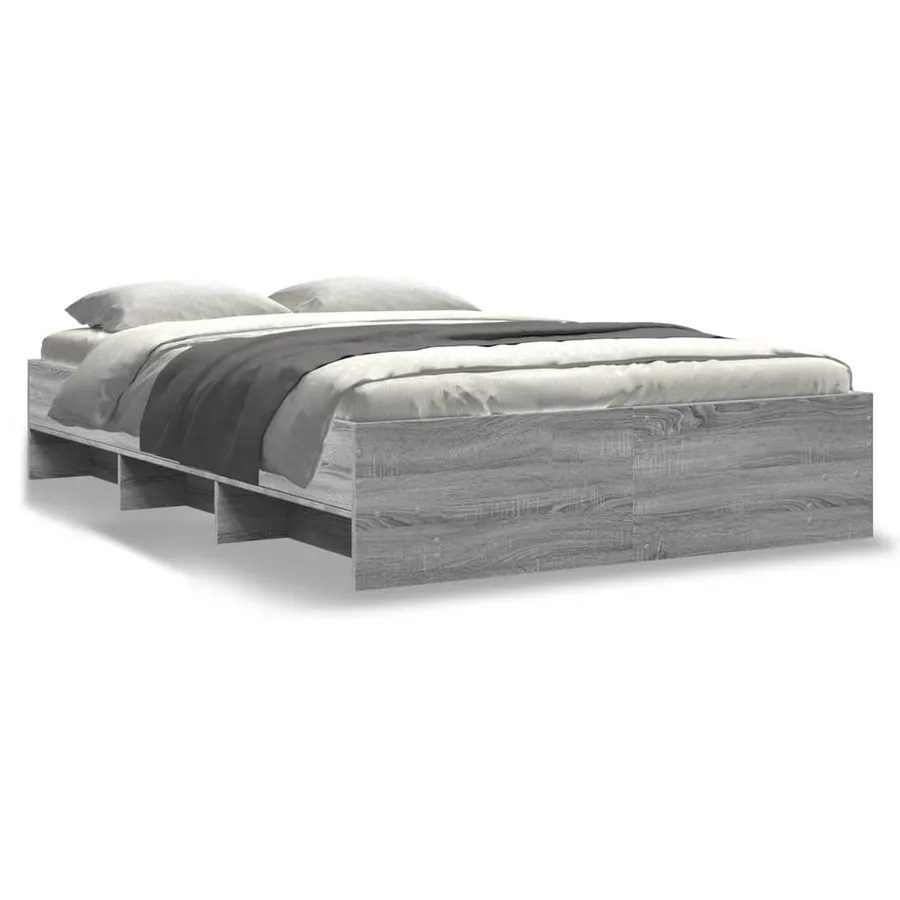 Cadre de lit sans matelas sonoma gris 140x190 cm - 2