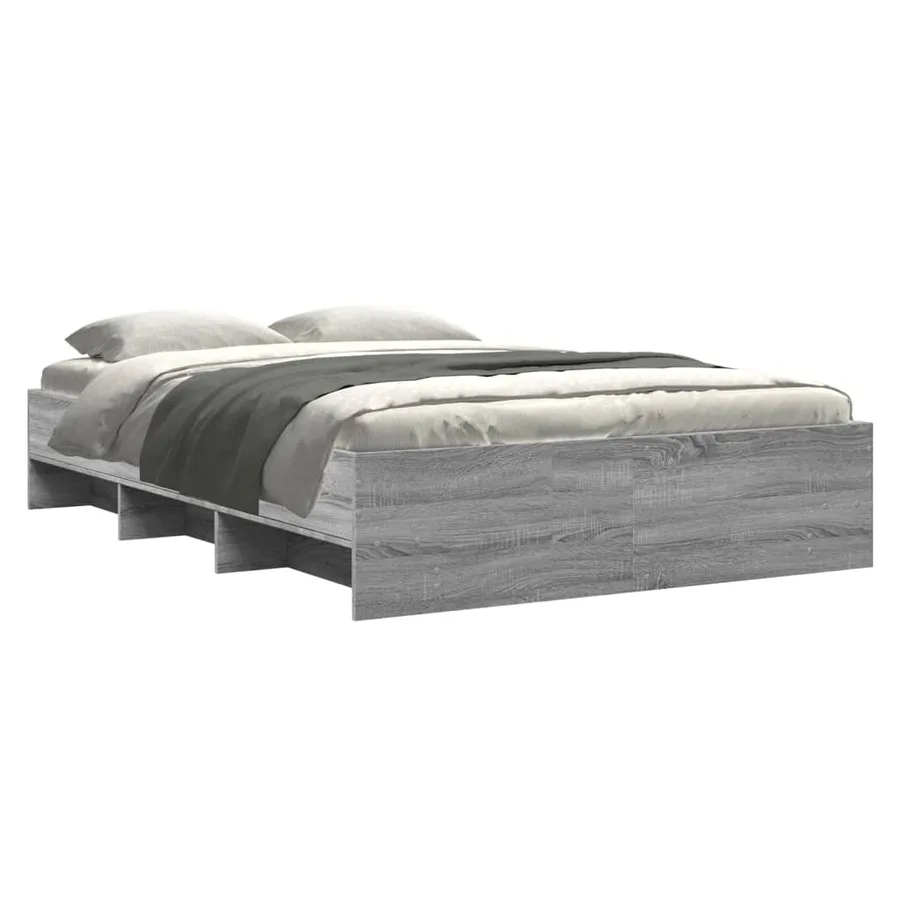 Cadre de lit sans matelas sonoma gris 140x190 cm - 3