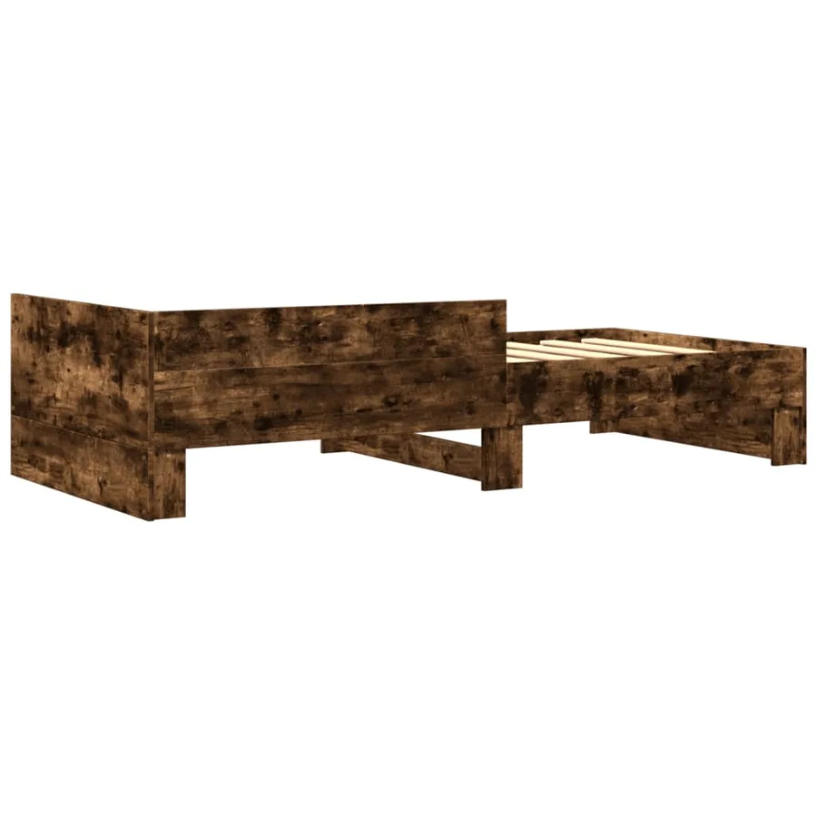 Cadre de lit sans matelas chêne fumé 90x190cm bois d'ingénierie - 6