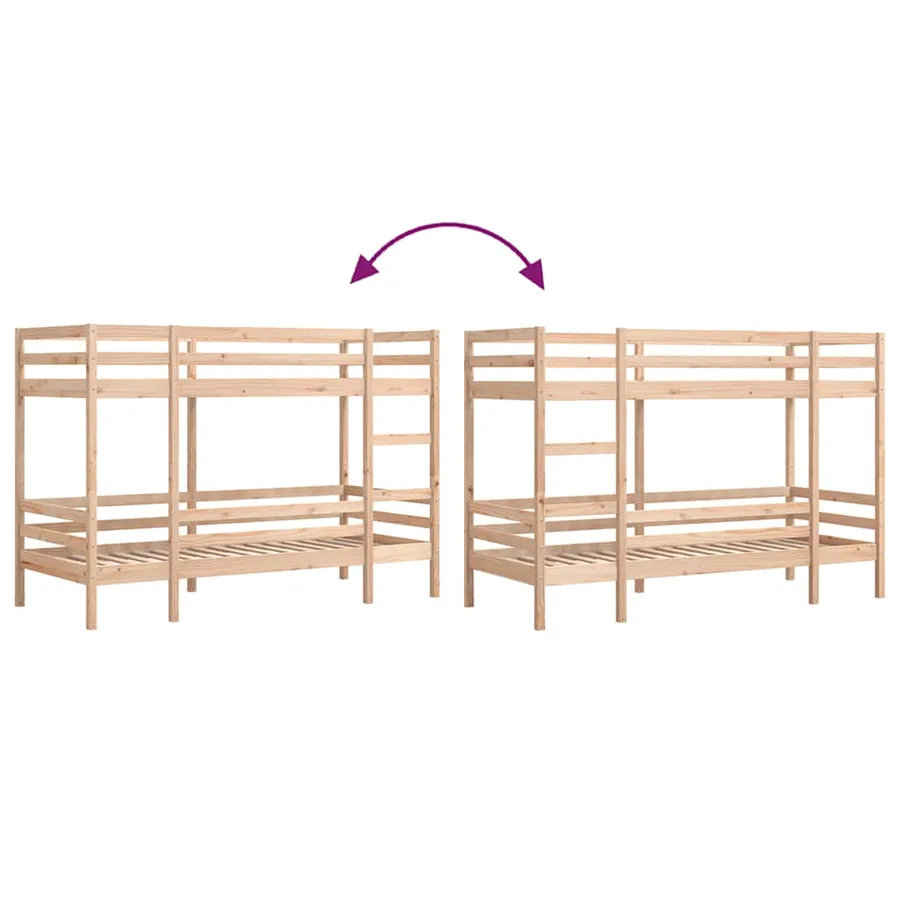Lit superposé sans matelas 90x190 cm bois de pin massif - 8