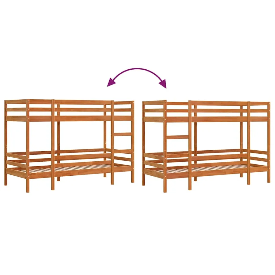 Lit superposé sans matelas cire marron 90x190 cm pin massif - 8