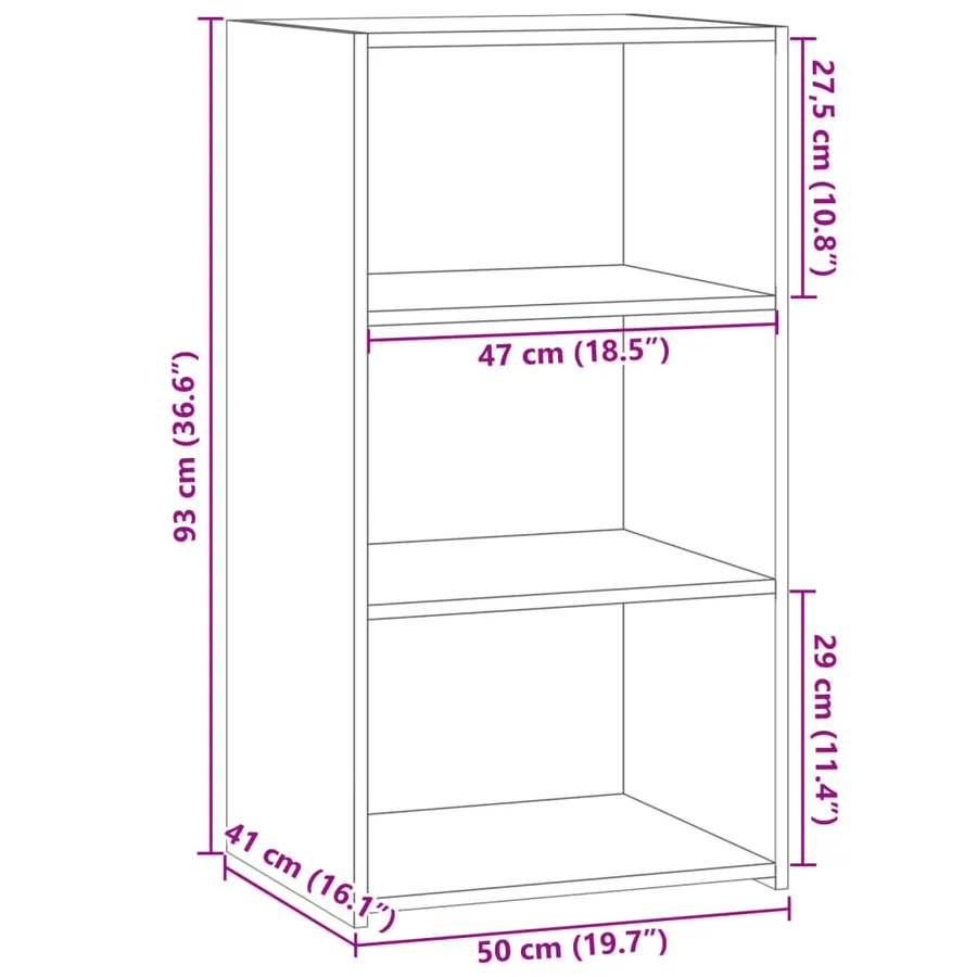 Buffet sonoma gris 50x41x93 cm bois d'ingénierie - 9